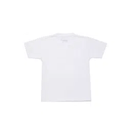 KNITROOT Kids White & Black Typography Printed Cotton T-shirt image 2
