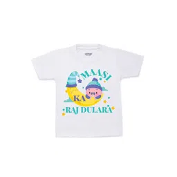 KNITROOT Kids White & Blue Printed Cotton T-shirt-picture-35