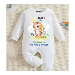 KNITROOT Nani Theme Cotton Full Sleeves I Am Going NaniS House Text Printed Romper - White-picture-28