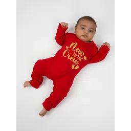 Knitroot New To The Crew Infants Typography Printed Cotton Rompers-picture-41