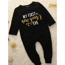 KNITROOT Unisex Kids Black & White Printed Cotton Jumpsuit-picture-24