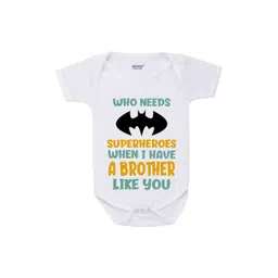 KNITROOT Unisex Kids White Printed Cotton Bodysuit-picture-30