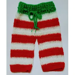 Knits & Knots crochet Striped Full Length Bottoms - Red & White-picture-9