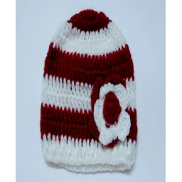 Knits & Knots Flower Design Cap - Maroon-picture-37