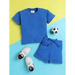 Knitting Doodles Boys Pure Cotton Round Neck T-Shirt With Shorts-picture-11