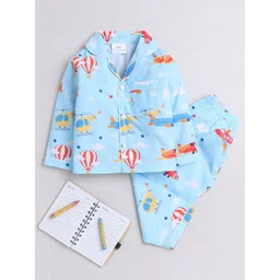 Knitting Doodles Kids Conversational Printed Pure Cotton Night Suit-picture-29