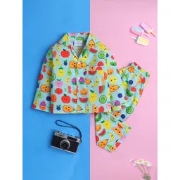 Knitting Doodles Kids Fruits Printed Pure Cotton Night suit-picture-51