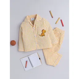Knitting Doodles Unisex Kids Checked Night suit-picture-52