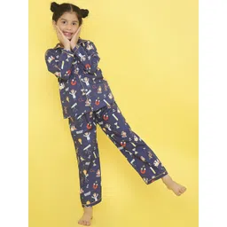 Knitting Doodles Unisex Kids Printed Night suit-picture-26