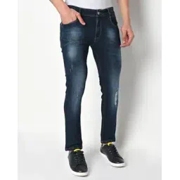 knobb jeans Men Heavy-Wash Slim Fit Distressed Low-Rise Jeans-picture-17