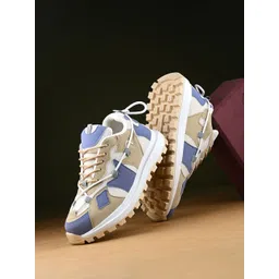 knoos Men Colourblocked Synthetic Leather Sneakers-picture-18