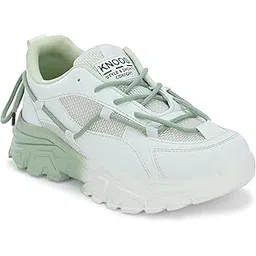 knoos Synthetic Leather Lace Up Casual Sneaker Shoes for Women and Girls-picture-29