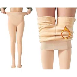 knots n stiches Winter Fleece Fur Leggings for Women Full Footed Length Winter Stretchy Legging for Girls | Warm Tights Thick Fur Lined Fleece Stretchable Thermal Soft Smooth High Waist Stocking-picture-30