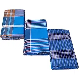 KNSS Men's Cotton Lungis for Men 2 Meter Checks Colours (Set of 3 Multi Colour)-picture-46