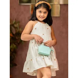 Koala Kidz Girls Conversational Printed Round Neck A-Line Dress-picture-46