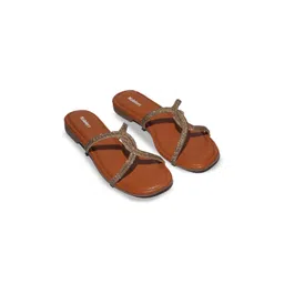 Koblerr Women Embellished Ethnic Open Toe Flats-picture-13