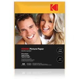 kodak 210 GSM A4 20 Sheets High Glossy Cast Coated Water Resistant photo paper unruled A4 (210x297mm) 210 gsm Photo Paper-picture-20