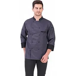 Kodenipr Club Men's and Women's Grey Chef Coat Black Contrast (X-Large(42))-picture-47