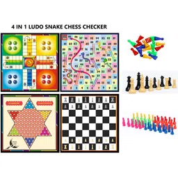 koel 2 in 1 Wooden 12*12" Checker & Chess | Ludo & Snake | Checker Token Chessmen | 32 cm Chess Board-picture-43