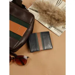 KOFFY Men Striped Leather Two Fold Wallet-picture-38