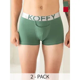 KOFFY Pack Of 2 Cotton Mid-Rise Trunks KOFFY_KI24_TGRD_GN_2PC-picture-34