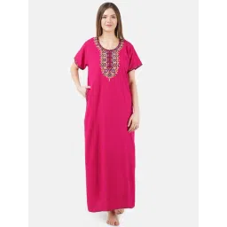 KOI SLEEPWEAR Dark Pink Embroidered Nighty-picture-26