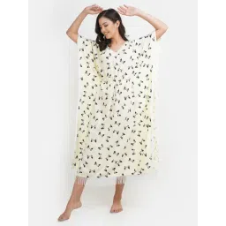 KOI SLEEPWEAR Light Yellow Printed Kaftan Nighty-picture-33