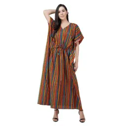 KOI SLEEPWEAR Multicolor Striped Kaftan Nighty-picture-36