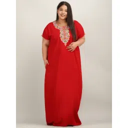 KOI SLEEPWEAR Red Embroidered Night Gown-picture-18