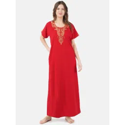KOI SLEEPWEAR Red Embroidered Nighty-picture-16
