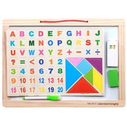 kokee toys Double sided big size magic magnetic slate drawing writing board for kids|boys|girls black & white board (Multicolor). image 1