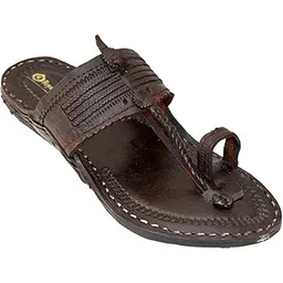 Kolhapuri Chappal for Men - Leather Slippers - Size 8-picture-20