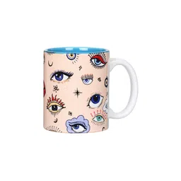 KOLOROBIA Beige & Blue Aurora Evil Eye Printed Ceramic Coffee Mug - 325 ML-picture-39