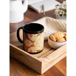KOLOROBIA Black & White Mughal Blooms Printed Mug-picture-38