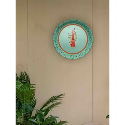 KOLOROBIA Green & Orange Babur Inspired Home Decor Wall Plate-picture-31