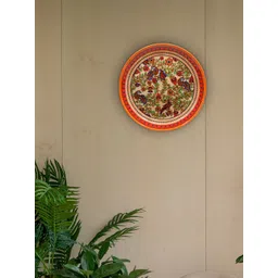 KOLOROBIA Orange & Beige Kalamkari Finesse Decorative Plate-picture-12