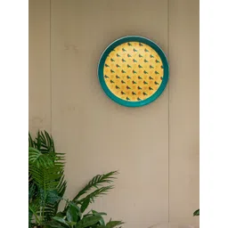 KOLOROBIA Yellow & Green Bird Berry 10 Inch Decorative Wall Plate-picture-15