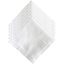 kolva 100% Cotton White Plain Premium Handkerchief|Easy Wash Fabric|Plain (PO6)-picture-56
