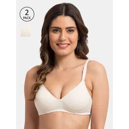 KOMLI Off-White Solid Non-Wired Lightly Padded Everyday Bra K-9555-2PC-OFFW-28B-picture-35