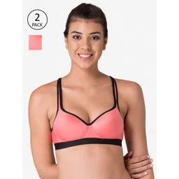 KOMLI Pack of 2 Coral Workout Bras Lightly Padded-picture-22