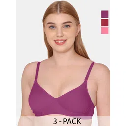 KOMLI Pack Of 3 Full Coverage Lightly Padded Bra All Day Comfort-picture-20