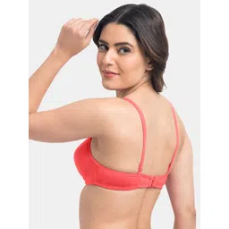 KOMLI Women Pack Of 2 Coral & Pink Non Wired Lightly Padded T-Shirt Bra image 3