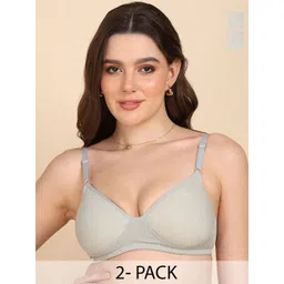 KOMLI Women Pack of 2 Striped Full Coverage Lightly Padded T-shirt Bra-picture-28