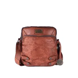 KOMPANERO Tan Textured Cross Body Bag-picture-35