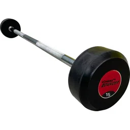 konark 15 kg Rubber Coated Fixed Weight Lifting Straight Gym Rod/Barbell 15KG Dia 30MM Home Gym Combo-picture-27