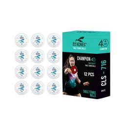 KONEX 40+ Plastic Table Tennis Balls Pack of 12 | High Performance 3-Star ABS TT Balls for Professional Matches and Training | Ideal for Adults & Kids - White-picture-15