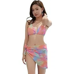 konverdm Women Swimsuit Female Women's Tie Dye 3 Piece Triangle Bikini Swimsuits with Skirt Women Bandeau Bikini Set Beach Wear-picture-28