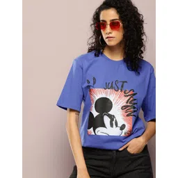 Kook N Keech Disney Mickey Mouse Printed Pure Cotton Oversized T-shirt-picture-34