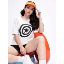 Kook N Keech Captain America Printed Drop-Shoulder Sleeves Pure Cotton Oversized T-shirt-picture-23