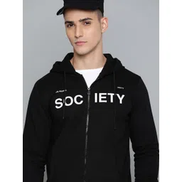 Kook N Keech Men Black Printed Detail Hooded Sweatshirt-picture-28